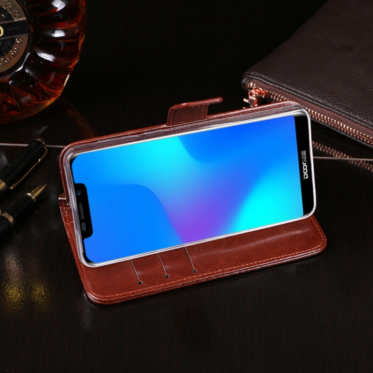 For Doogee X70 idewei  Crazy Horse Texture Horizontal Flip Leather Case with Holder & Card Slots & Wallet(Brown) - More Brand by idewei | Online Shopping South Africa | PMC TechLife | Buy Now Pay Later Mobicred