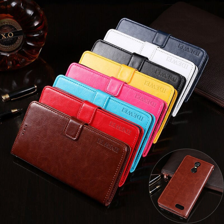 For Oukitel C8 idewei  Crazy Horse Texture Horizontal Flip Leather Case with Holder & Card Slots & Wallet(Rose Red) - free shipping - PMC Jewellery - Order now!