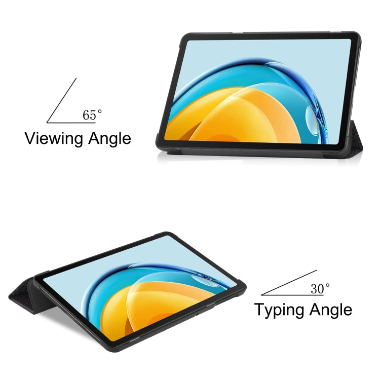 For Huawei Matepad SE 10.4 Custer Painted 3-Fold Holder Leather Tablet Case(Big Eye Me) - Huawei by PMC TechLife | Online Shopping South Africa | PMC TechLife | Buy Now Pay Later Mobicred
