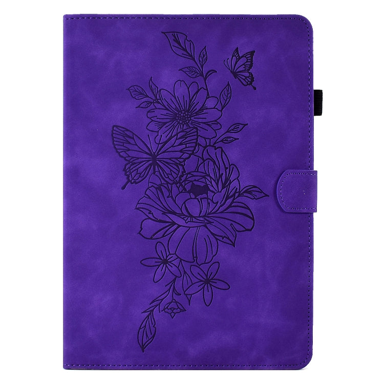 For 7 inch Tablets Peony Butterfly Embossed Leather Tablet Case(Purple) - 7 inch by PMC TechLife | Online Shopping South Africa | PMC TechLife | Buy Now Pay Later Mobicred