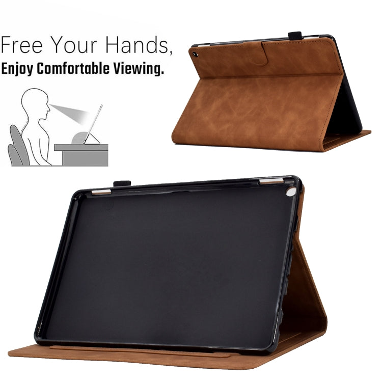 For Amazon Kindle Fire HD10 2021 Peony Butterfly Embossed Leather Smart Tablet Case(Brown) - Amazon by PMC TechLife | Online Shopping South Africa | PMC TechLife | Buy Now Pay Later Mobicred