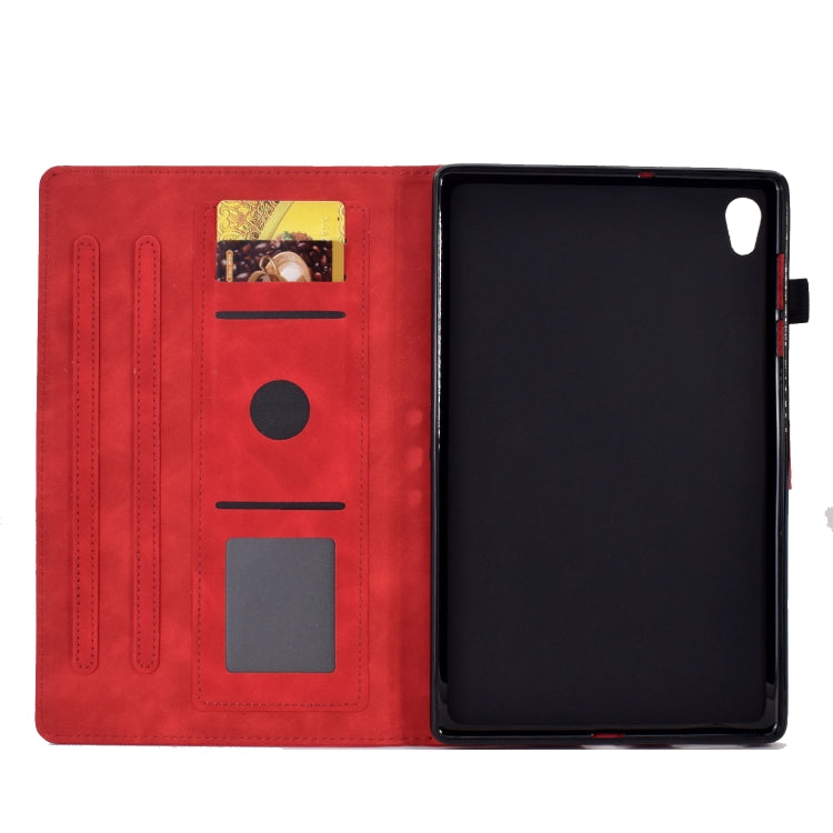 For Lenovo Tab M10 Gen 2 Peony Butterfly Embossed Leather Smart Tablet Case(Red) - Lenovo by PMC TechLife | Online Shopping South Africa | PMC TechLife | Buy Now Pay Later Mobicred