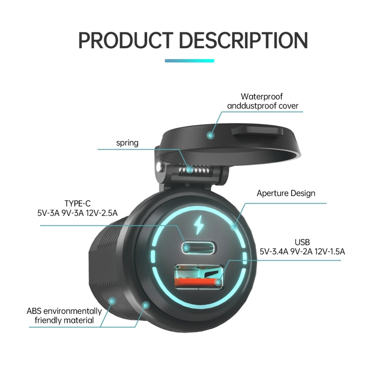 ZH-1786A1 QC3.0 USB-A + Type-C Dual Interface Car Charger - DIY Modified Charger by PMC TechLife | Online Shopping South Africa | PMC TechLife | Buy Now Pay Later Mobicred