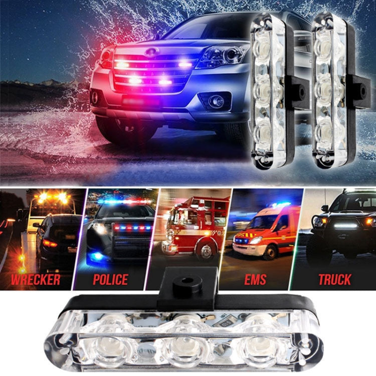 4 in 1 Car 12LEDs Grille Flash Lights Warning Lights with Wireless Remote Control, Color:Blue White - free shipping - PMC TechLife - Order now!