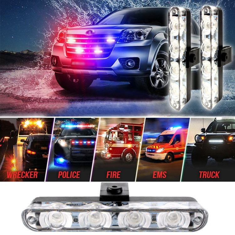 4 in 1 Car 16LEDs Grille Flash Lights Warning Lights with Wireless Remote Control(Red) - Warning Lights by PMC TechLife | Online Shopping South Africa | PMC TechLife | Buy Now Pay Later Mobicred