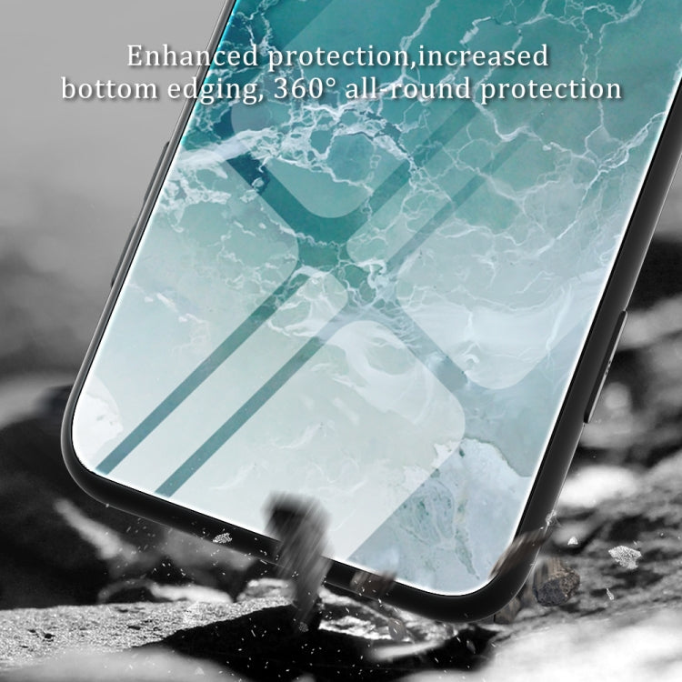 For OPPO A17 Marble Pattern Glass Phone Case(Typhoon) - OPPO Cases by PMC TechLife | Online Shopping South Africa | PMC TechLife | Buy Now Pay Later Mobicred