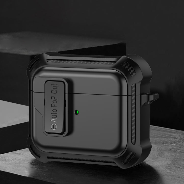 For AirPods 3 Signal Flag Wireless Earphones Case with Security Lock(Black) - For AirPods 3 by PMC Jewellery | Online Shopping South Africa | PMC Jewellery | Buy Now Pay Later Mobicred