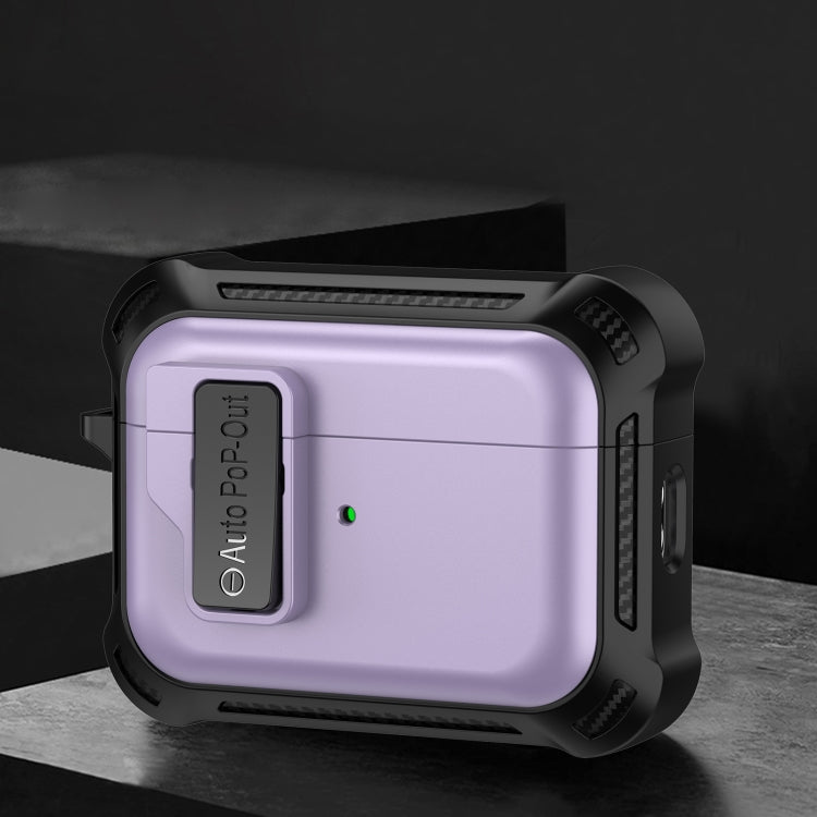 For AirPods Pro 2 Signal Flag Wireless Earphones Case with Security Lock(Purple) - For AirPods Pro 2 by PMC Jewellery | Online Shopping South Africa | PMC Jewellery | Buy Now Pay Later Mobicred