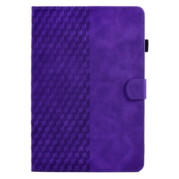 For Amazon Kindle Fire 7 2019 / 2017 / 2015 Rhombus Embossed Leather Tablet Case(Purple) - Amazon by PMC TechLife | Online Shopping South Africa | PMC TechLife | Buy Now Pay Later Mobicred