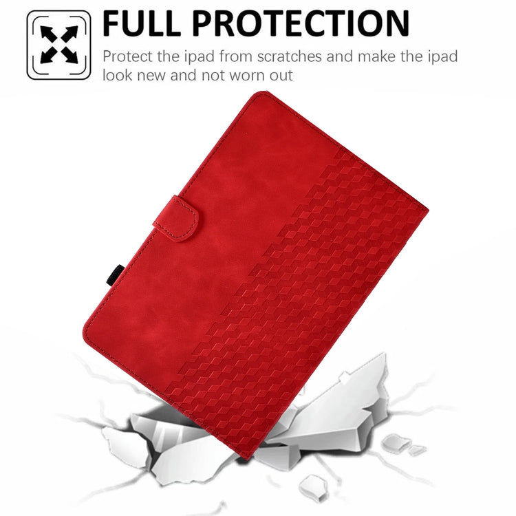 For Amazon Kindle Fire HD8 2018 / 2017 / 2016 Rhombus Embossed Leather Tablet Case(Red) - Amazon by PMC TechLife | Online Shopping South Africa | PMC TechLife | Buy Now Pay Later Mobicred