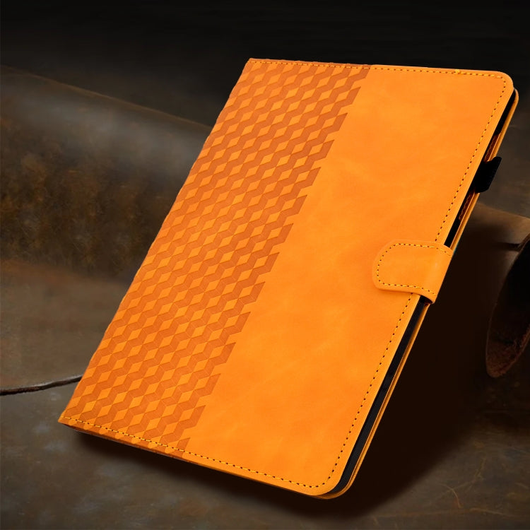 For Amazon Kindle Fire HD10 Plus 2021 Rhombus Embossed Leather Tablet Case(Khaki) - Amazon by PMC TechLife | Online Shopping South Africa | PMC TechLife | Buy Now Pay Later Mobicred