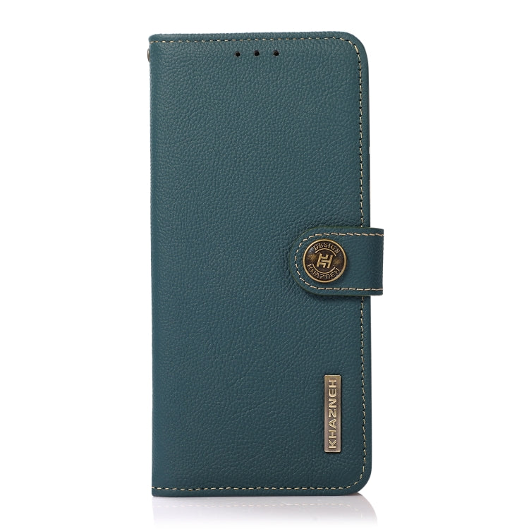 For OnePlus Nord CE 3 KHAZNEH Custer Texture RFID Genuine Leather Phone Case(Green) - OnePlus Cases by PMC TechLife | Online Shopping South Africa | PMC TechLife | Buy Now Pay Later Mobicred