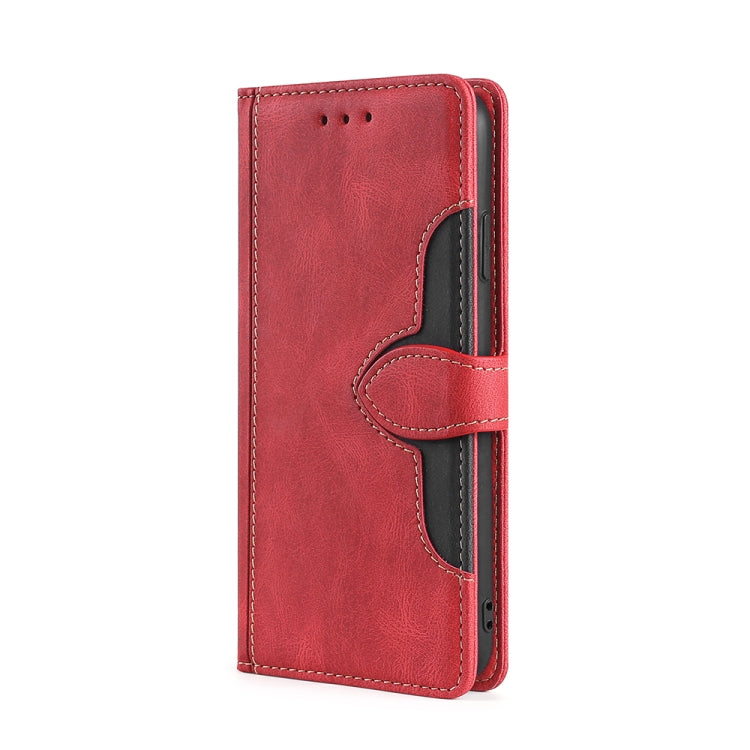 For OPPO Reno8 T 4G Skin Feel Magnetic Buckle Leather Phone Case(Red) - OPPO Cases by PMC Jewellery | Online Shopping South Africa | PMC Jewellery | Buy Now Pay Later Mobicred