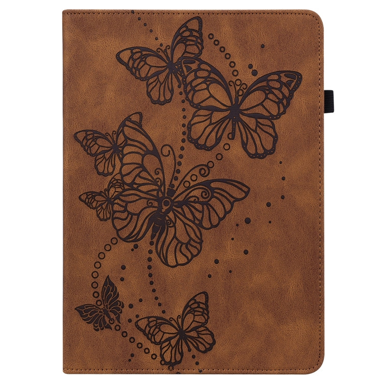 For Lenovo Pad Pro 2022 11.2 inch / Tab P11 Pro Gen 2 Embossed Butterfly Pattern Leather Tablet Case(Brown) - Lenovo by PMC TechLife | Online Shopping South Africa | PMC TechLife | Buy Now Pay Later Mobicred