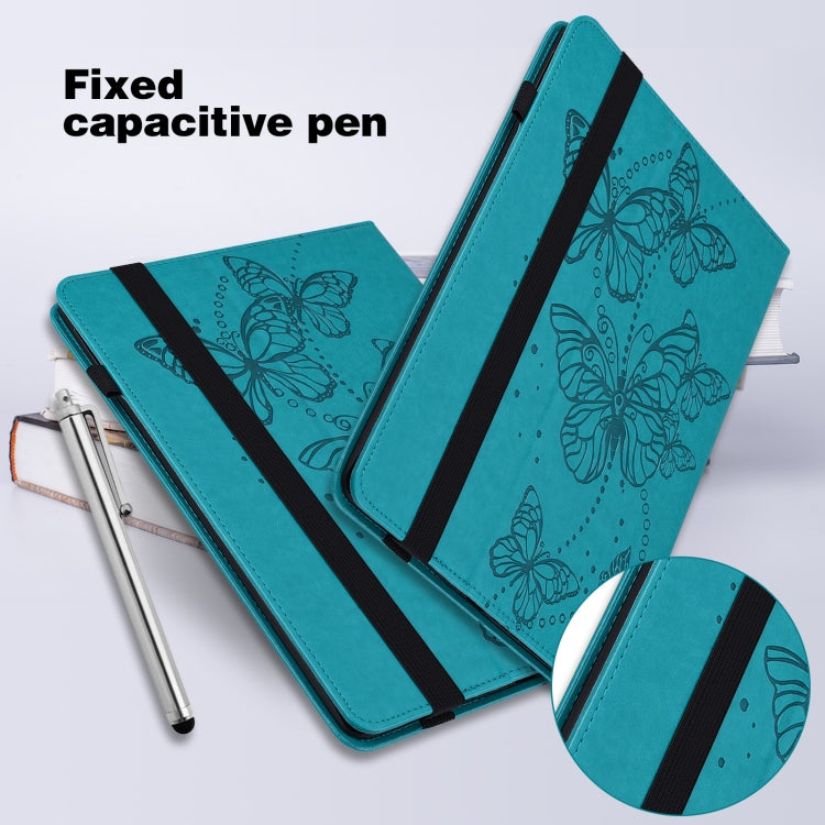 For Lenovo Pad Plus 2023 11.5 inch / Tab P11 Gen 2 Embossed Butterfly Pattern Leather Tablet Case(Blue) - Lenovo by PMC TechLife | Online Shopping South Africa | PMC TechLife | Buy Now Pay Later Mobicred