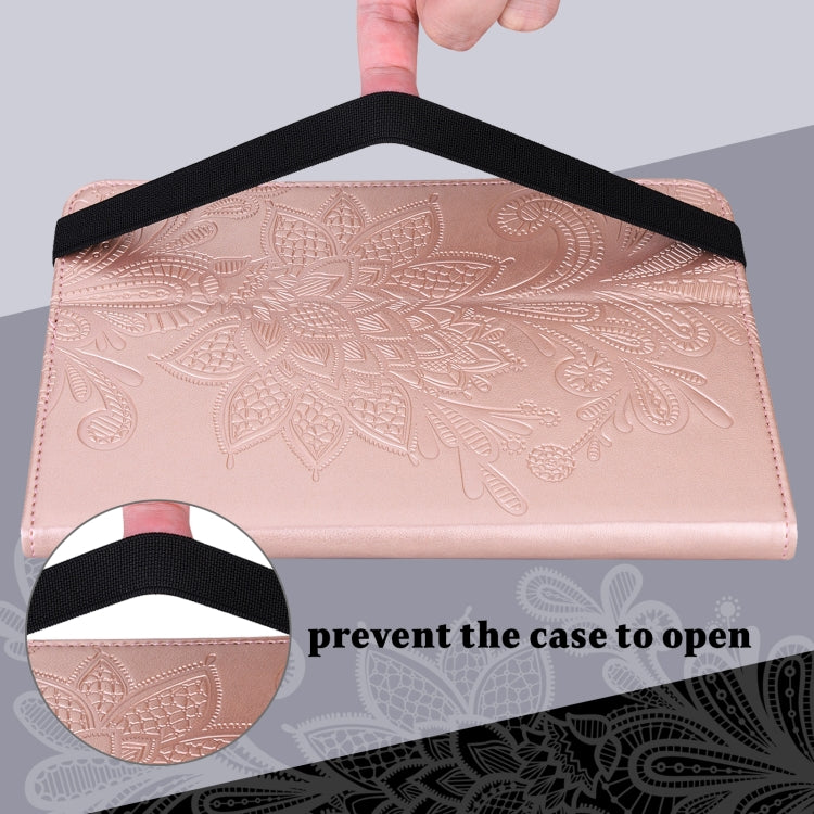 For Lenovo Pad Pro 2022 11.2 inch / Tab P11 Pro Gen 2 Lace Flower Embossing Pattern Leather Tablet Case(Gold) - Lenovo by PMC TechLife | Online Shopping South Africa | PMC TechLife | Buy Now Pay Later Mobicred