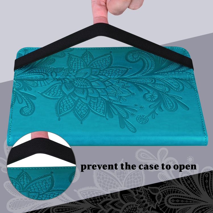 For Lenovo Pad Plus 2023 11.5 inch / Tab P11 Gen 2 Lace Flower Embossing Pattern Leather Tablet Case(Blue) - Lenovo by PMC TechLife | Online Shopping South Africa | PMC TechLife | Buy Now Pay Later Mobicred