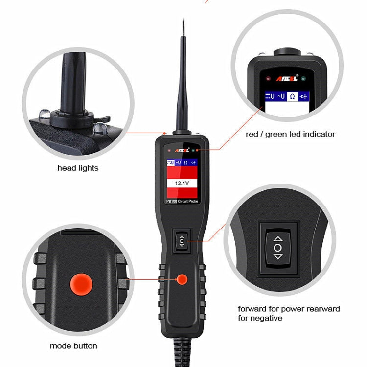 Ancel PB100 12V / 24V Car Electrical Circuit Tester Probe Diagnostic Tool - Electronic Test by PMC TechLife | Online Shopping South Africa | PMC TechLife | Buy Now Pay Later Mobicred