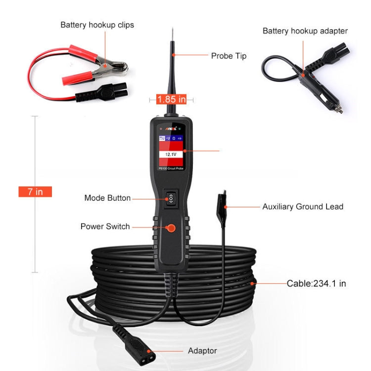 Ancel PB100 12V / 24V Car Electrical Circuit Tester Probe Diagnostic Tool - Electronic Test by PMC TechLife | Online Shopping South Africa | PMC TechLife | Buy Now Pay Later Mobicred