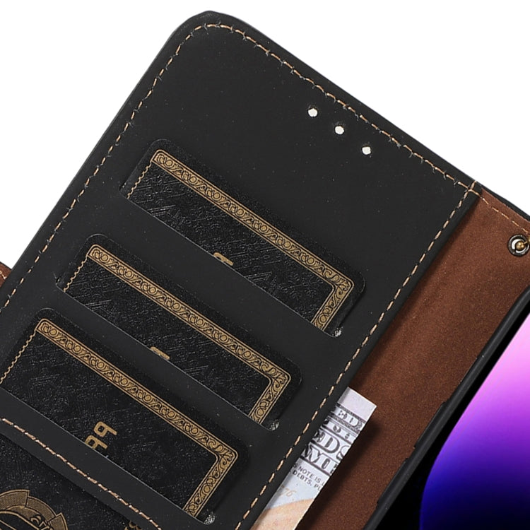 For Honor X8a 4G Genuine Leather Magnetic RFID Leather Phone Case(Black) - Honor Cases by PMC TechLife | Online Shopping South Africa | PMC TechLife | Buy Now Pay Later Mobicred