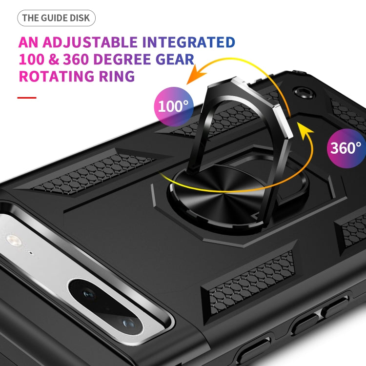 For Google Pixel 7a Shockproof TPU + PC Phone Case with Holder(Black) - Google Cases by PMC TechLife | Online Shopping South Africa | PMC TechLife | Buy Now Pay Later Mobicred