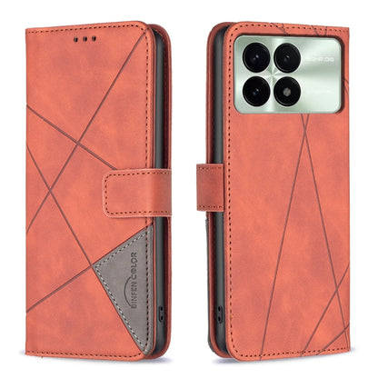 For Xiaomi Redmi K70 / K70 Pro Magnetic Buckle Rhombus Texture Leather Phone Case(Brown) - K70 Pro Cases by PMC Jewellery | Online Shopping South Africa | PMC Jewellery | Buy Now Pay Later Mobicred