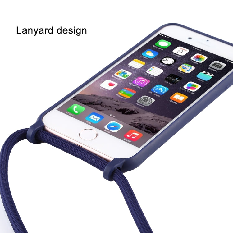 For iPhone 8 / 7 Candy Color TPU Protective Case with Lanyard(Dark Pink) - More iPhone Cases by PMC TechLife | Online Shopping South Africa | PMC TechLife