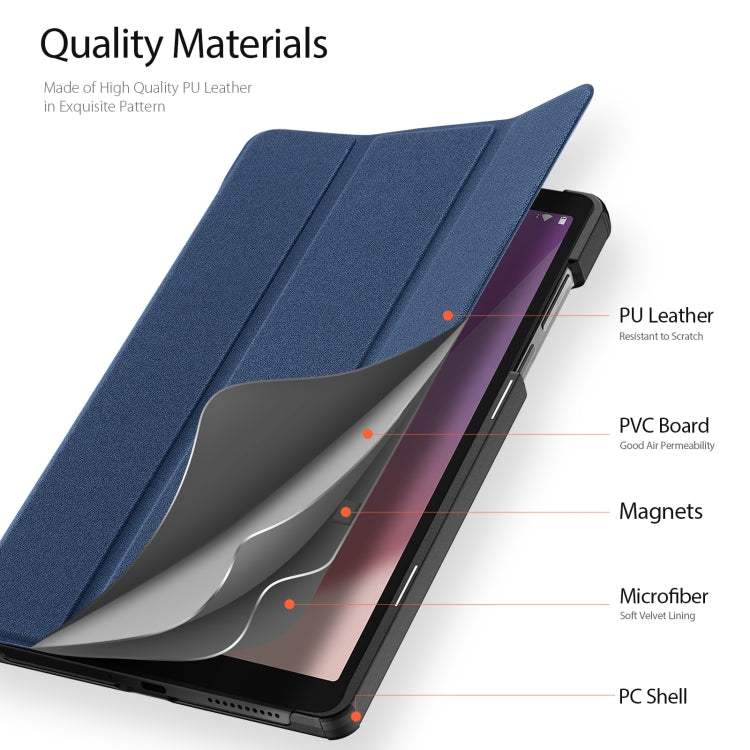 For Lenovo Tab M8 4th Gen DUX DUCIS Domo Series Magnetic Flip Leather Tablet Case(Blue) - free shipping - PMC Jewellery - Order now!