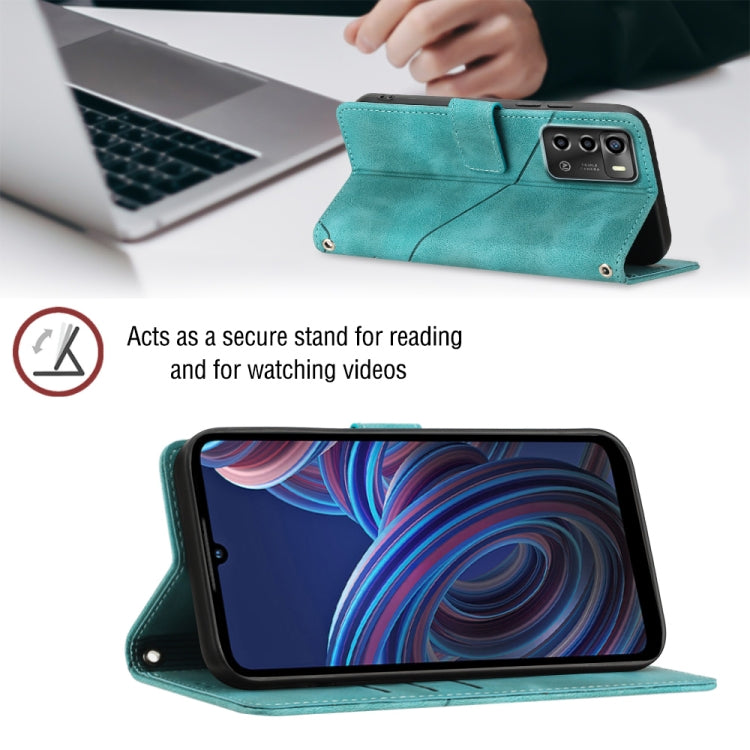 For ZTE Blade A72 Skin-feel Embossed Leather Phone Case(Green) - ZTE Cases by PMC TechLife | Online Shopping South Africa | PMC TechLife