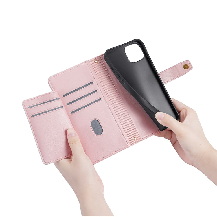For Kyocera Android One S10 Sheep Texture Cross-body Zipper Wallet Leather Phone Case(Pink) - More Brand by PMC TechLife | Online Shopping South Africa | PMC TechLife | Buy Now Pay Later Mobicred