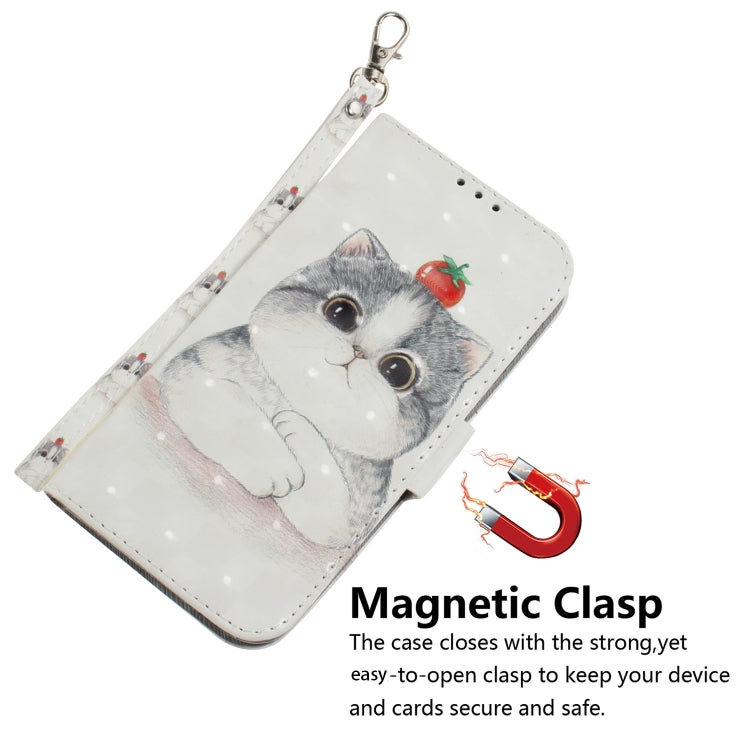 For OPPO Reno8 T 4G 3D Colored Horizontal Flip Leather Phone Case(Cute Cat) - OPPO Cases by PMC Jewellery | Online Shopping South Africa | PMC Jewellery | Buy Now Pay Later Mobicred