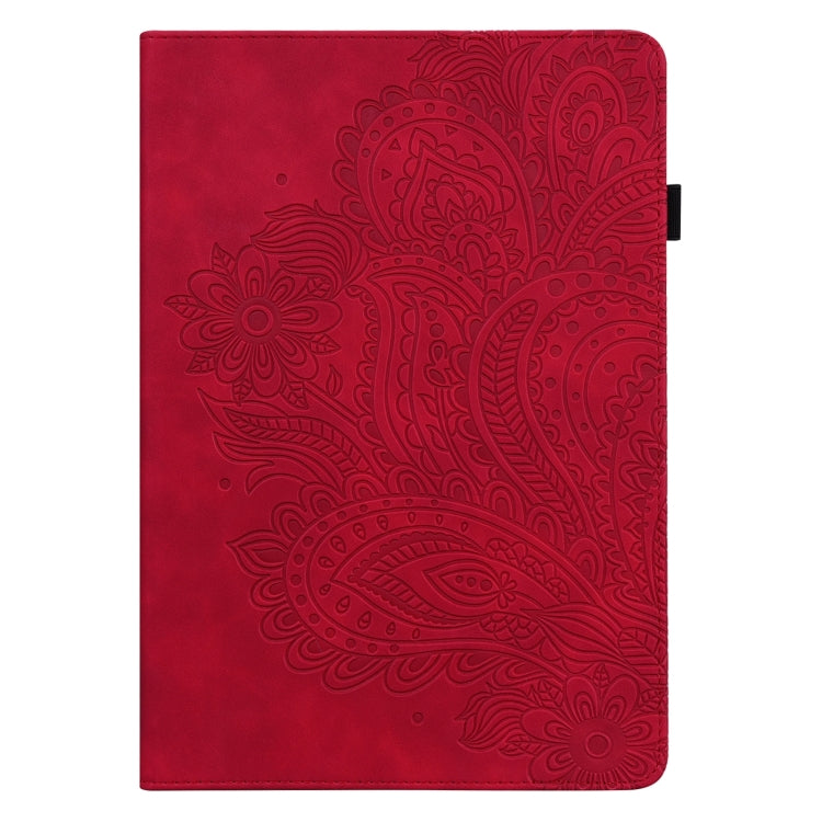 For Huawei MatePad SE 10.4 2022 Peacock Embossed Pattern Leather Tablet Case(Red) - Huawei by PMC TechLife | Online Shopping South Africa | PMC TechLife | Buy Now Pay Later Mobicred