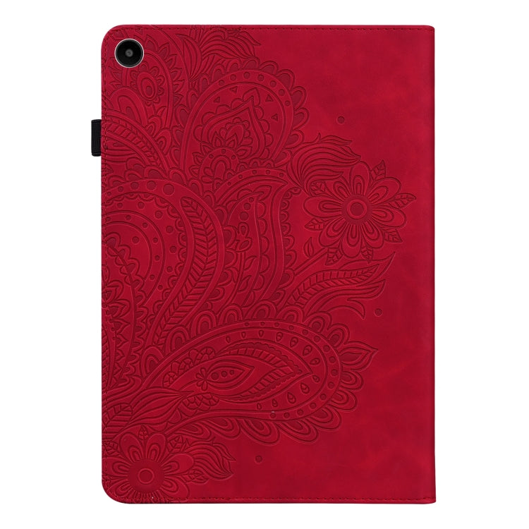 For Huawei MatePad SE 10.4 2022 Peacock Embossed Pattern Leather Tablet Case(Red) - Huawei by PMC TechLife | Online Shopping South Africa | PMC TechLife | Buy Now Pay Later Mobicred