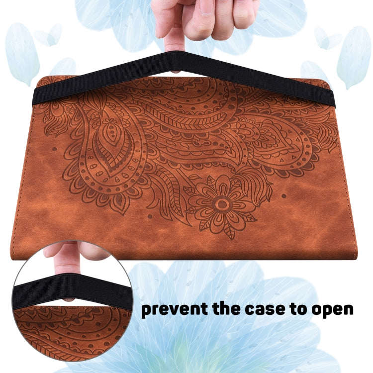 For Huawei MatePad SE 10.4 2022 Peacock Embossed Pattern Leather Tablet Case(Brown) - Huawei by PMC TechLife | Online Shopping South Africa | PMC TechLife | Buy Now Pay Later Mobicred