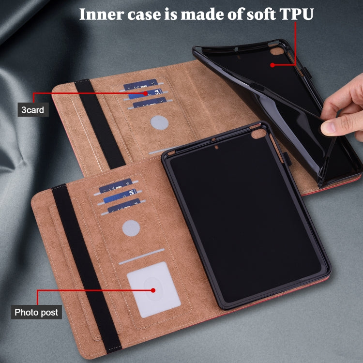 For Lenovo Tab M8 4th Gen TB-300FU Embossed Striped Leather Tablet Case(Red) - Lenovo by PMC TechLife | Online Shopping South Africa | PMC TechLife | Buy Now Pay Later Mobicred