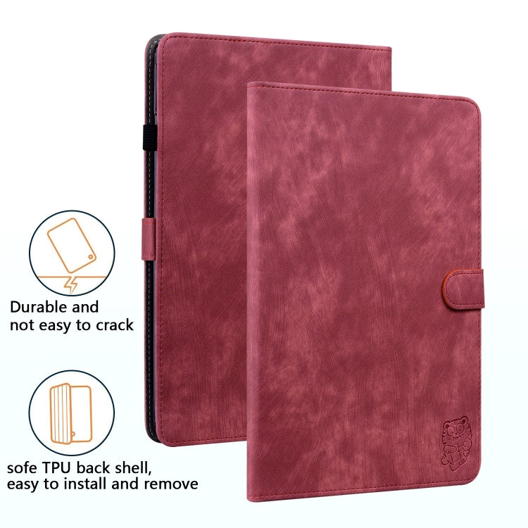 For Honor Pad V8 Pro Tiger Pattern Flip Leather Tablet Case(Red) - Honor by PMC TechLife | Online Shopping South Africa | PMC TechLife | Buy Now Pay Later Mobicred