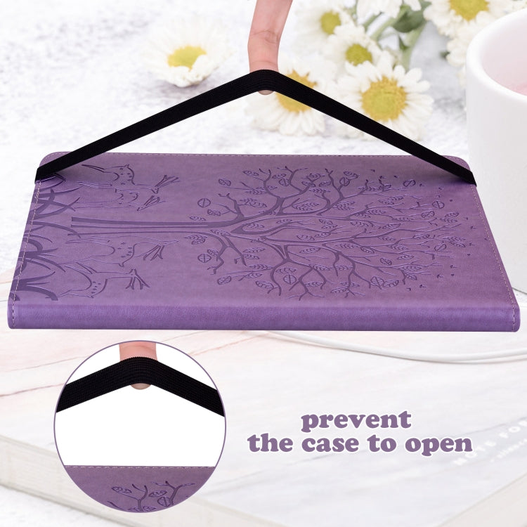 For Lenovo Tab P11 Gen 2 Tree & Deer Pattern Embossed Leather Tablet Case(Purple) - Lenovo by PMC TechLife | Online Shopping South Africa | PMC TechLife | Buy Now Pay Later Mobicred