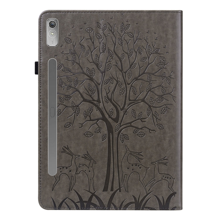For Lenovo Tab P11 Pro Gen 2 Tree & Deer Pattern Embossed Leather Tablet Case(Grey) - free shipping - PMC TechLife - Order now!