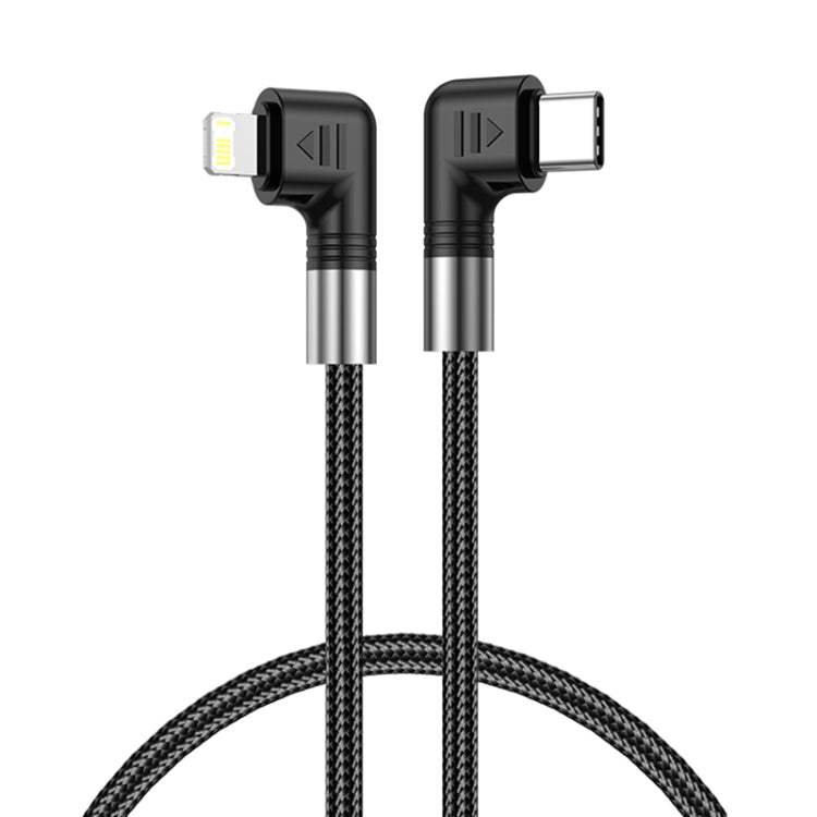 A9 30W USB-C/Type-C to 8 Pin Double Elbow Data Cable, Length:0.5m - 2 in 1 Cable by PMC Jewellery | Online Shopping South Africa | PMC Jewellery | Buy Now Pay Later Mobicred