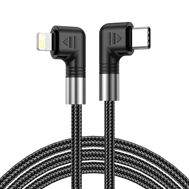 A9 30W USB-C/Type-C to 8 Pin Double Elbow Data Cable, Length:3m - free shipping - PMC Jewellery - Order now!