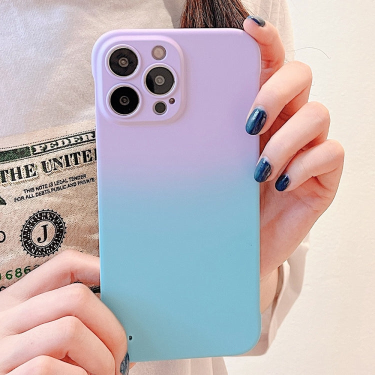 For iPhone 13 Pro Max Frameless Skin Feel Gradient Phone Case(Light Purple + Light Blue) - iPhone 13 Pro Max Cases by PMC Jewellery | Online Shopping South Africa | PMC Jewellery | Buy Now Pay Later Mobicred