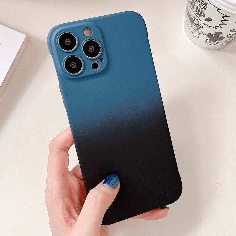 For iPhone 12 Pro Max Frameless Skin Feel Gradient Phone Case(Blue + Black) - iPhone 12 Pro Max Cases by PMC Jewellery | Online Shopping South Africa | PMC Jewellery | Buy Now Pay Later Mobicred