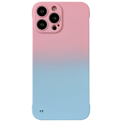 For iPhone XS / X Frameless Skin Feel Gradient Phone Case(Pink + Light Blue) - More iPhone Cases by PMC Jewellery | Online Shopping South Africa | PMC Jewellery | Buy Now Pay Later Mobicred