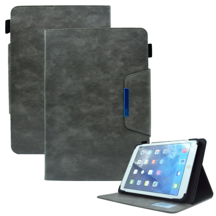 For 8 inch Suede Cross Texture Magnetic Clasp Leather Tablet Case(Grey) - 8 inch by PMC TechLife | Online Shopping South Africa | PMC TechLife | Buy Now Pay Later Mobicred
