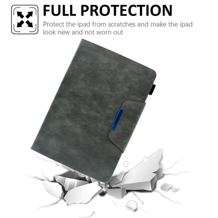 For 10 inch Suede Cross Texture Magnetic Clasp Leather Tablet Case(Grey) - 10 - 11 inch by PMC TechLife | Online Shopping South Africa | PMC TechLife | Buy Now Pay Later Mobicred