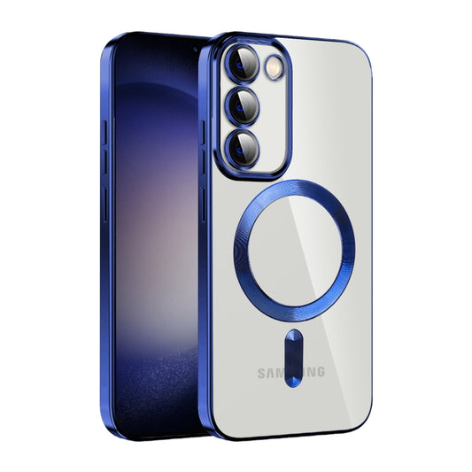 For Samsung Galaxy S23+ 5G CD Texture Plating TPU MagSafe Phone Case with Lens Film(Royal Blue) - Galaxy S23+ 5G Cases by PMC Jewellery | Online Shopping South Africa | PMC Jewellery