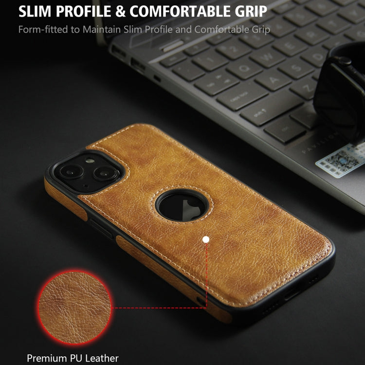 For iPhone 13 Pro Max Leather Texture Stitching Phone Case(Brown) - iPhone 13 Pro Max Cases by PMC TechLife | Online Shopping South Africa | PMC TechLife