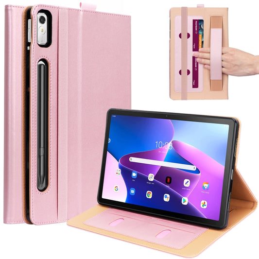 For Lenovo Tab P11 Pro Gen2 11.2 2022 TB132/138 Embossed Front Stand Leather Smart Tablet Case(Rose Gold) - Lenovo by PMC Jewellery | Online Shopping South Africa | PMC Jewellery | Buy Now Pay Later Mobicred