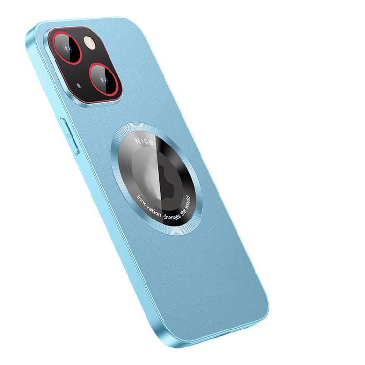 For iPhone 14 Pro Max R-JUST RH05 Magnetic Leather Metal Phone Case(Blue) - iPhone 14 Pro Max Cases by R-JUST | Online Shopping South Africa | PMC Jewellery