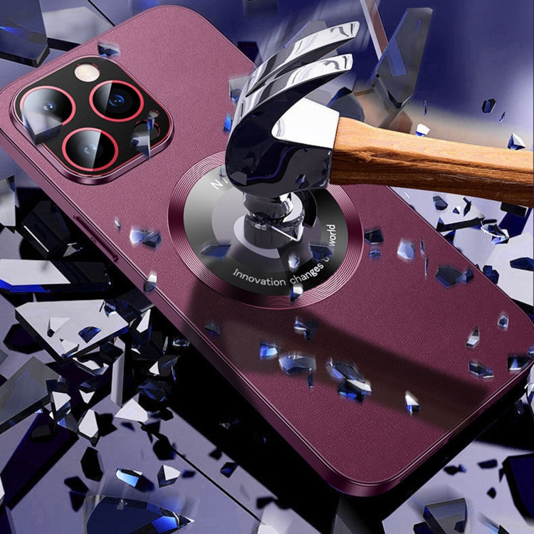 For iPhone 14 Pro Max R-JUST RH05 Magnetic Leather Metal Phone Case(Silver) - iPhone 14 Pro Max Cases by R-JUST | Online Shopping South Africa | PMC TechLife | Buy Now Pay Later Mobicred